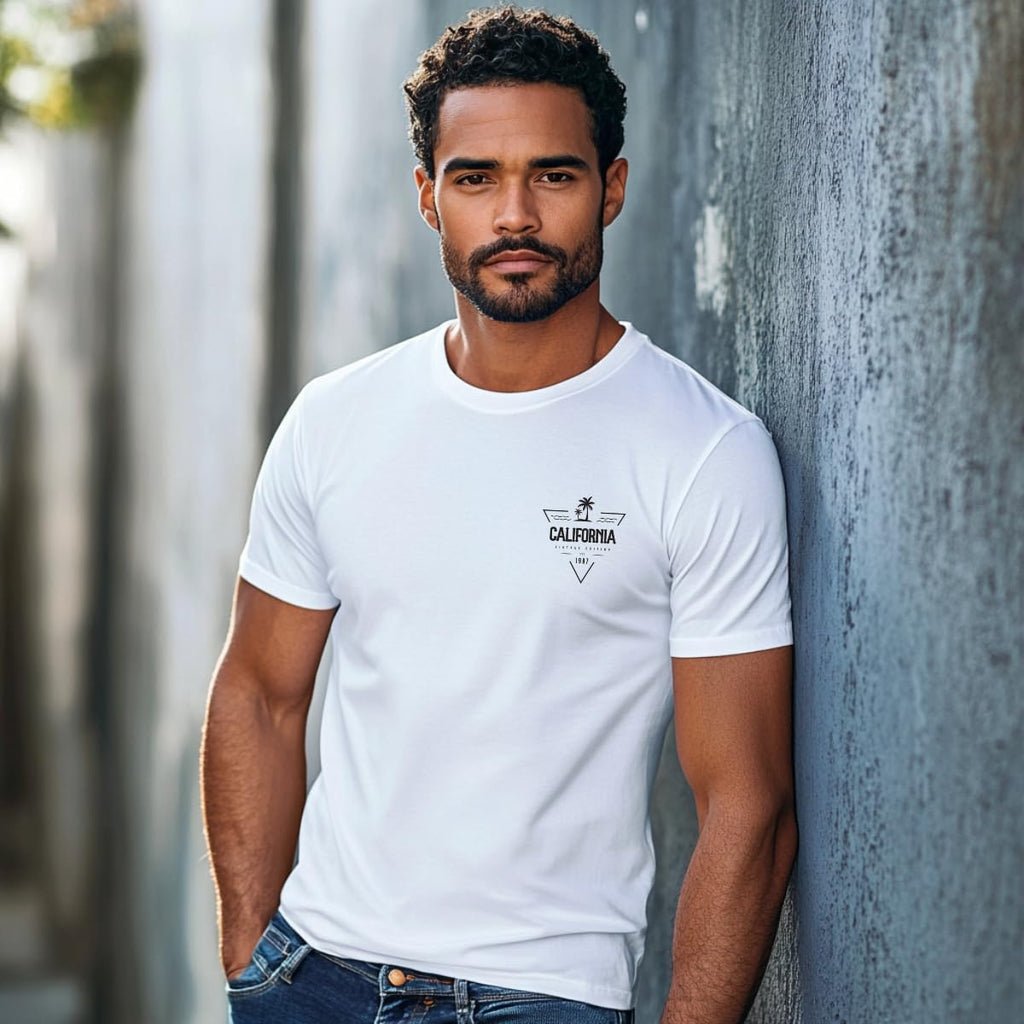 Kit 5 Camisetas Masculinas 100% Algodão Premium Estilo Urbano Streetwear Casual Cidades Americanas Festas