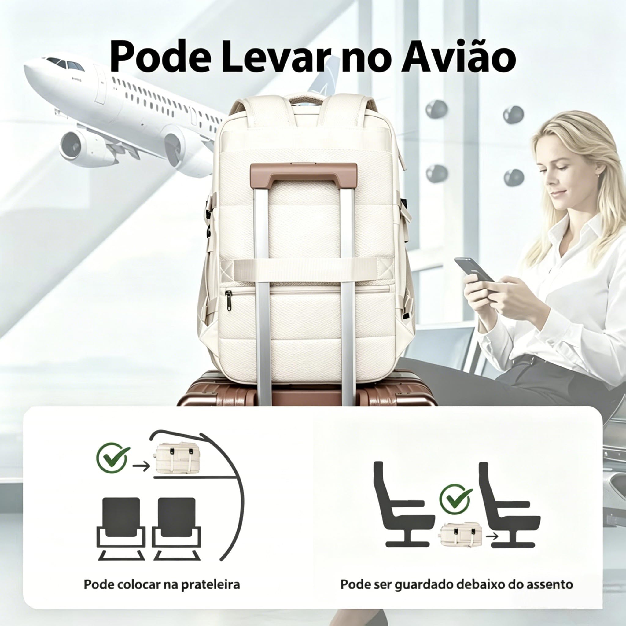 Romantic Crown Mochila de Viagem Expansivel Avião Grande Feminina,Mochila Executiva Masculina Impermeável Reforçada para Notebook,Casual Esportes Hiking Escola Presente1