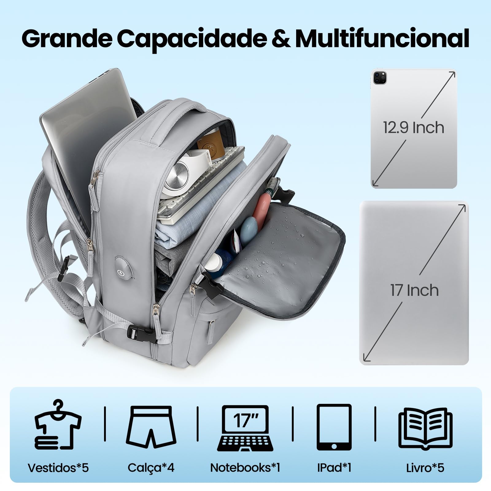 Romantic Crown Mochila de Viagem Expansivel Avião Grande Feminina,Mochila Executiva Masculina Impermeável Reforçada para Notebook,Casual Esportes Hiking Escola Presente1