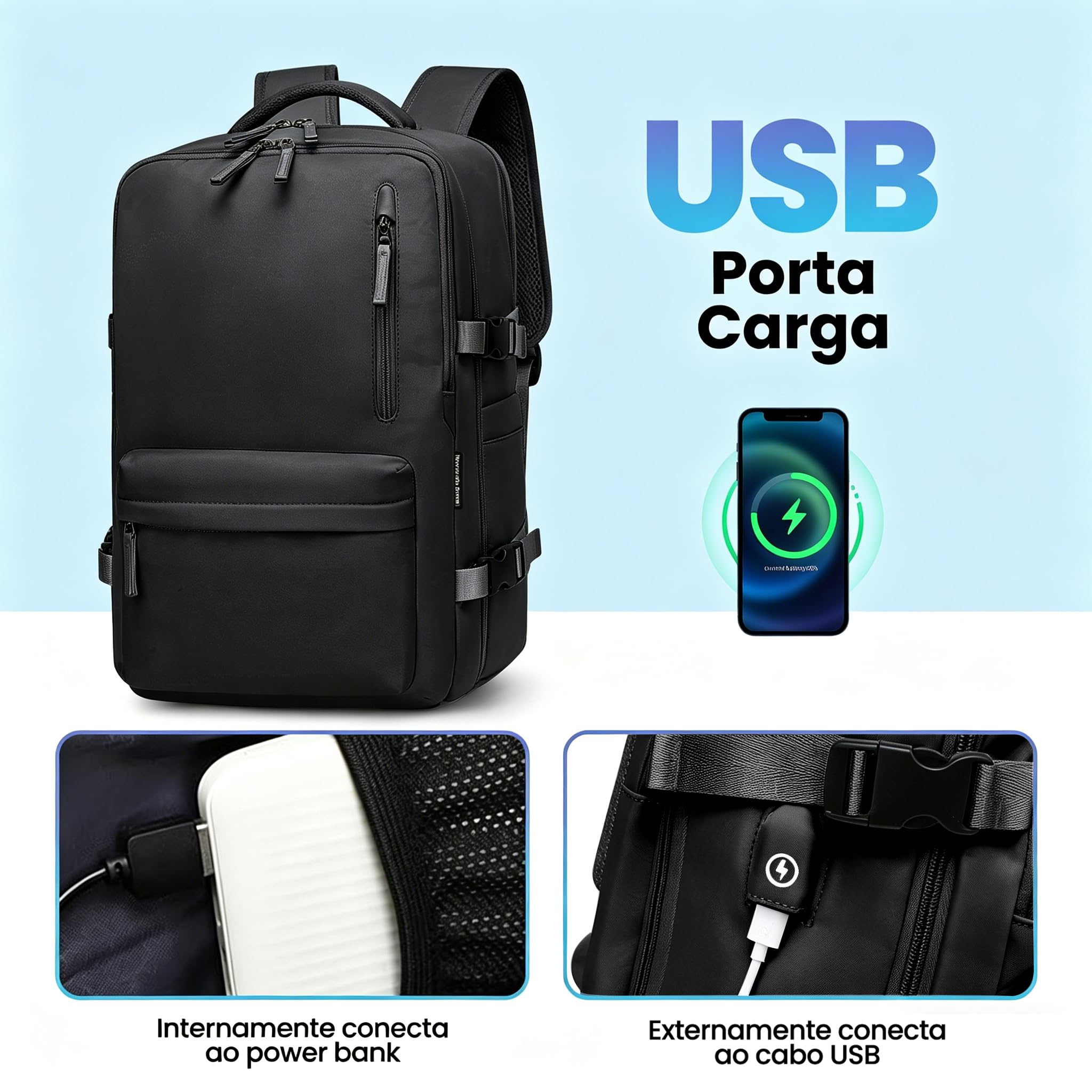 Romantic Crown Mochila de Viagem Expansivel Avião Grande Feminina,Mochila Executiva Masculina Impermeável Reforçada para Notebook,Casual Esportes Hiking Escola Presente1