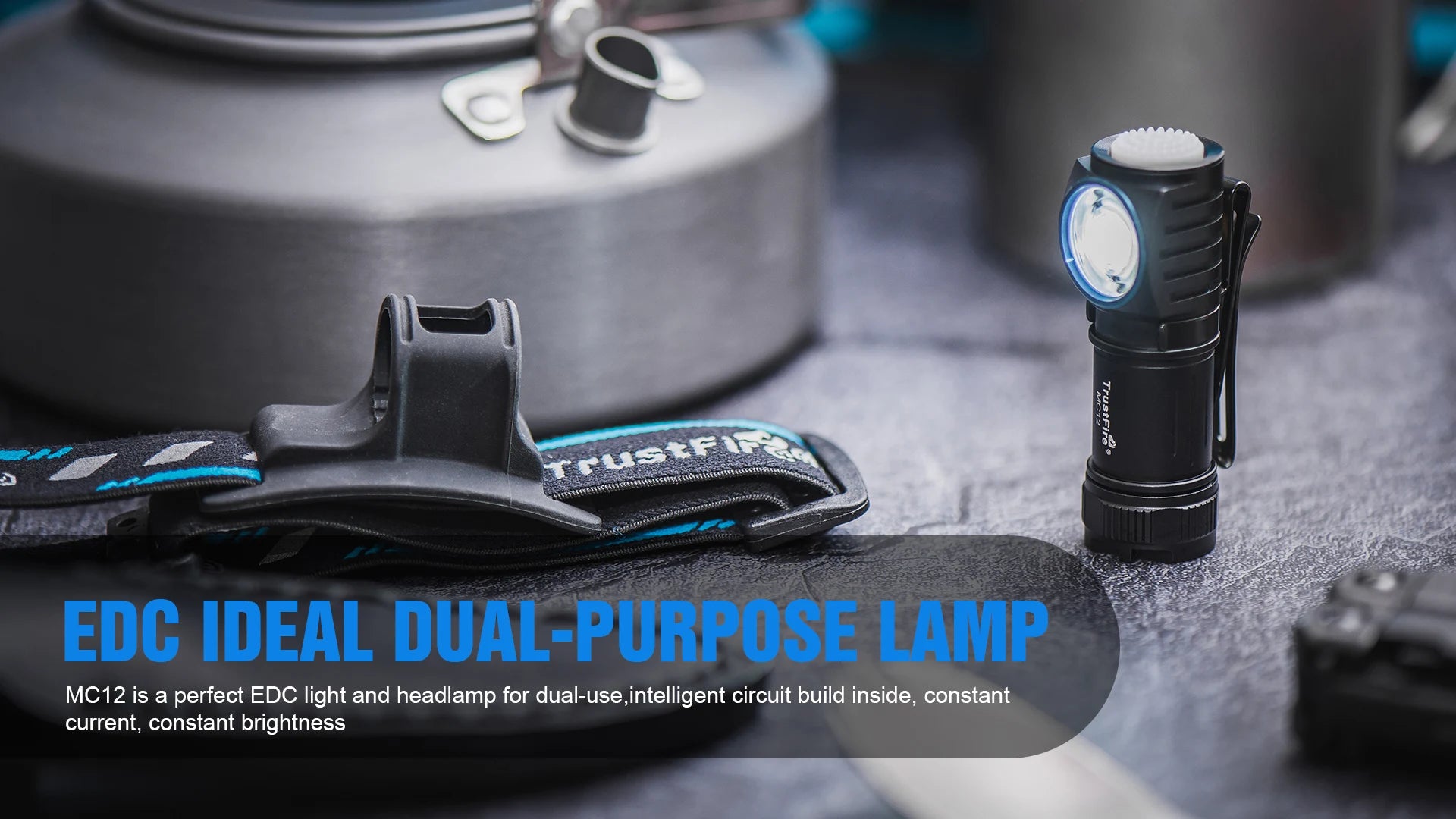 TrustFire MC12 EDC Powerful LED Headlamp 1000Lumens Magnetic Rechargeable Head Lamp XP-L HI Camping Torch Flashlight
