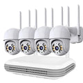 Icsee 4CH Wireless Security Camera System 4MP 3MP H.264 CCTV with Two-Way Audio NVR Outdoor Security Camera Kit Wifi