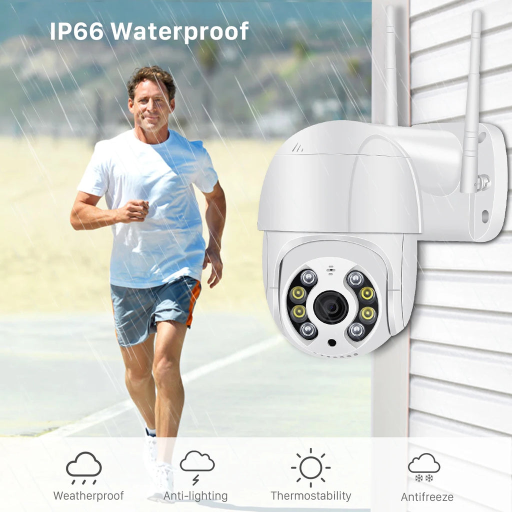 Cloud 5MP Mini PTZ Wifi Camera H.265 Auto Tracking Wireless IP Camera 4x Digital Zoom AI Human Detection Dual Light Source ICSEE