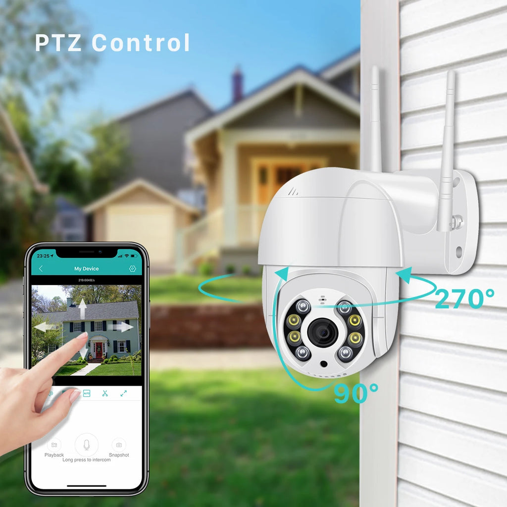 Cloud 5MP Mini PTZ Wifi Camera H.265 Auto Tracking Wireless IP Camera 4x Digital Zoom AI Human Detection Dual Light Source ICSEE