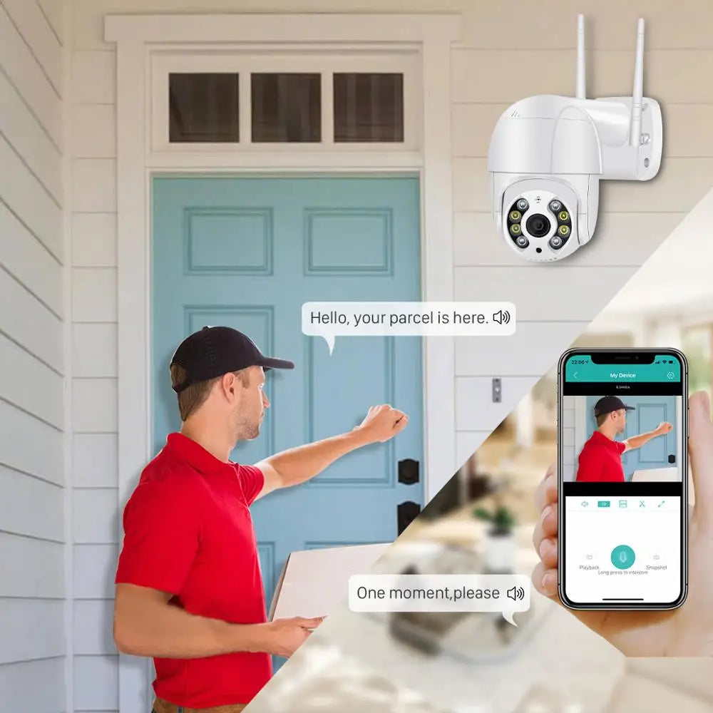Cloud 5MP Mini PTZ Wifi Camera H.265 Auto Tracking Wireless IP Camera 4x Digital Zoom AI Human Detection Dual Light Source ICSEE