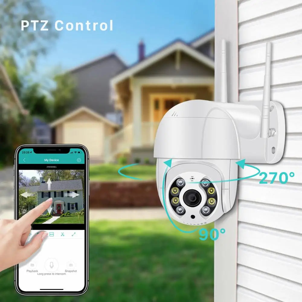 Cloud 5MP Mini PTZ Wifi Camera H.265 Auto Tracking Wireless IP Camera 4x Digital Zoom AI Human Detection Dual Light Source ICSEE