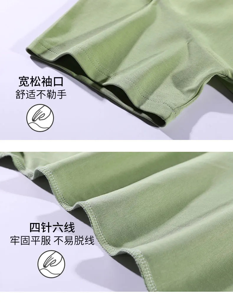New Pajama Soft Cotton Pajamas for Women Summer Short Sleeved Plaid Pants Pijamas Korean Kawaii Rabbit Print Sleepwear