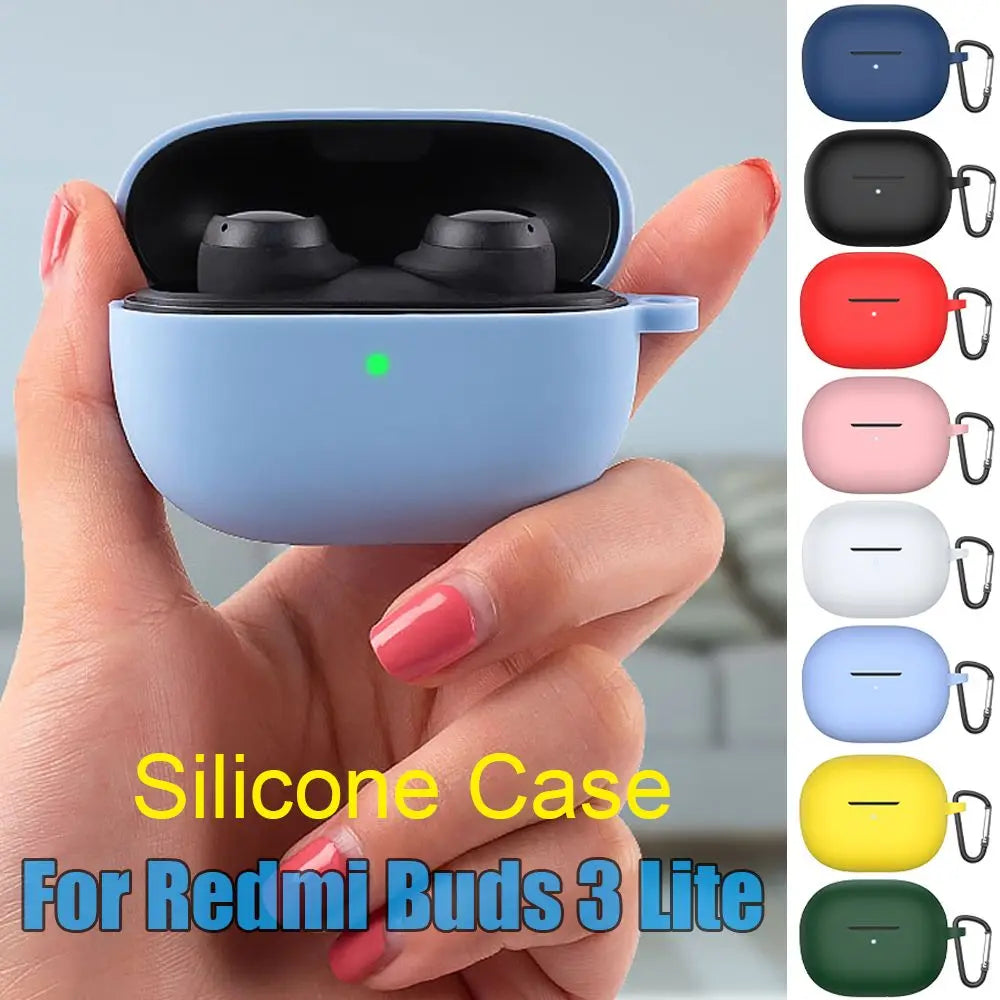 Liquid Silicone protective Case For Xiaomi Redmi Buds 3 Lite Cover Candy Color Soft Thin earphone cover For Redmi Buds3 Lite set