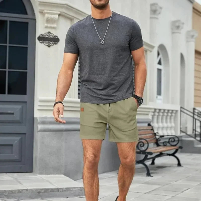 2024 Summer New Solid Color outdoors sport Shorts  breathable loose Fitness training short pants Men's sweatpants
