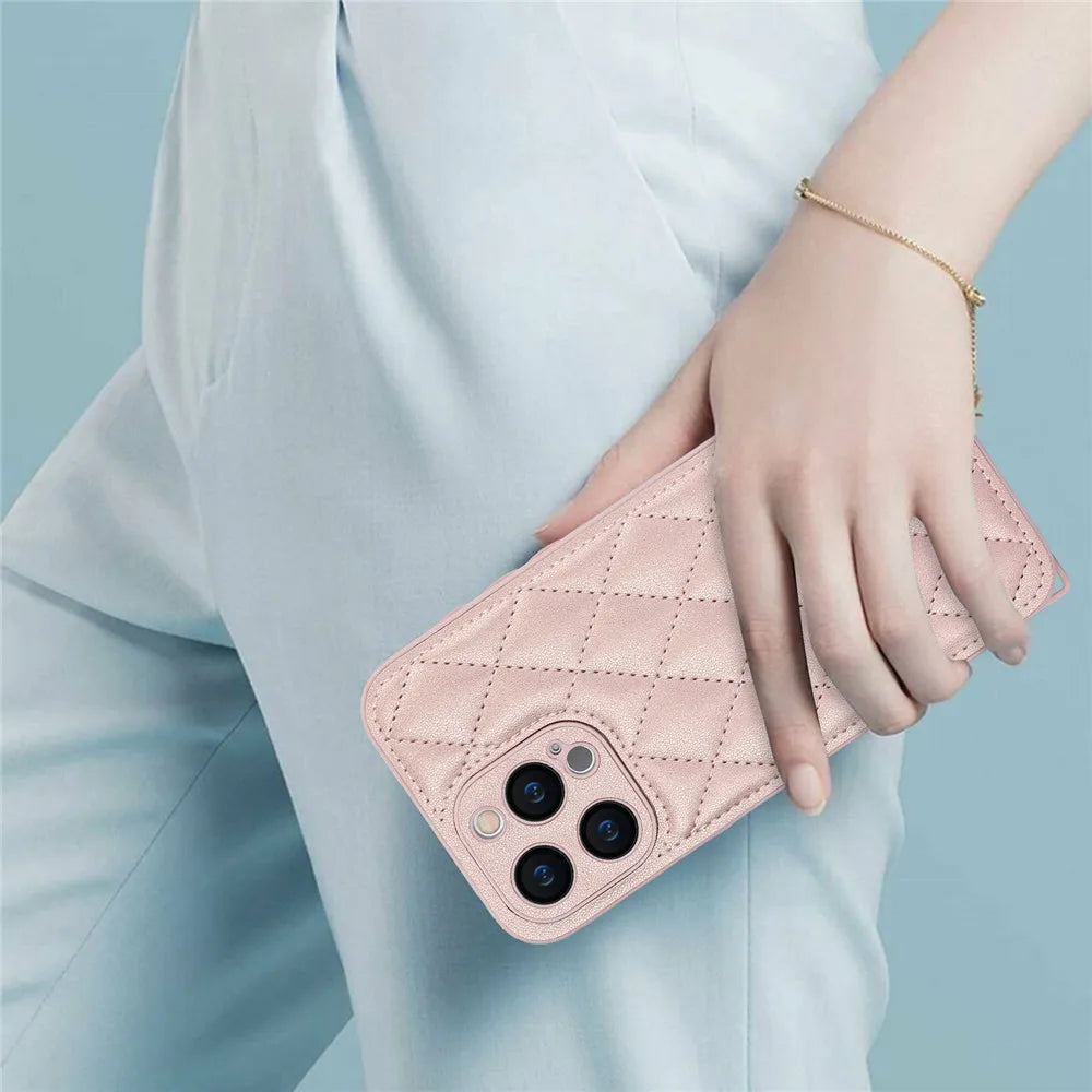 Luxury Long Lanyard Crossbody Leather Phone Case For iPhone 15 14 13 12 11 Pro Max XS XR Adjustable Shoulder Strap Leather Cover