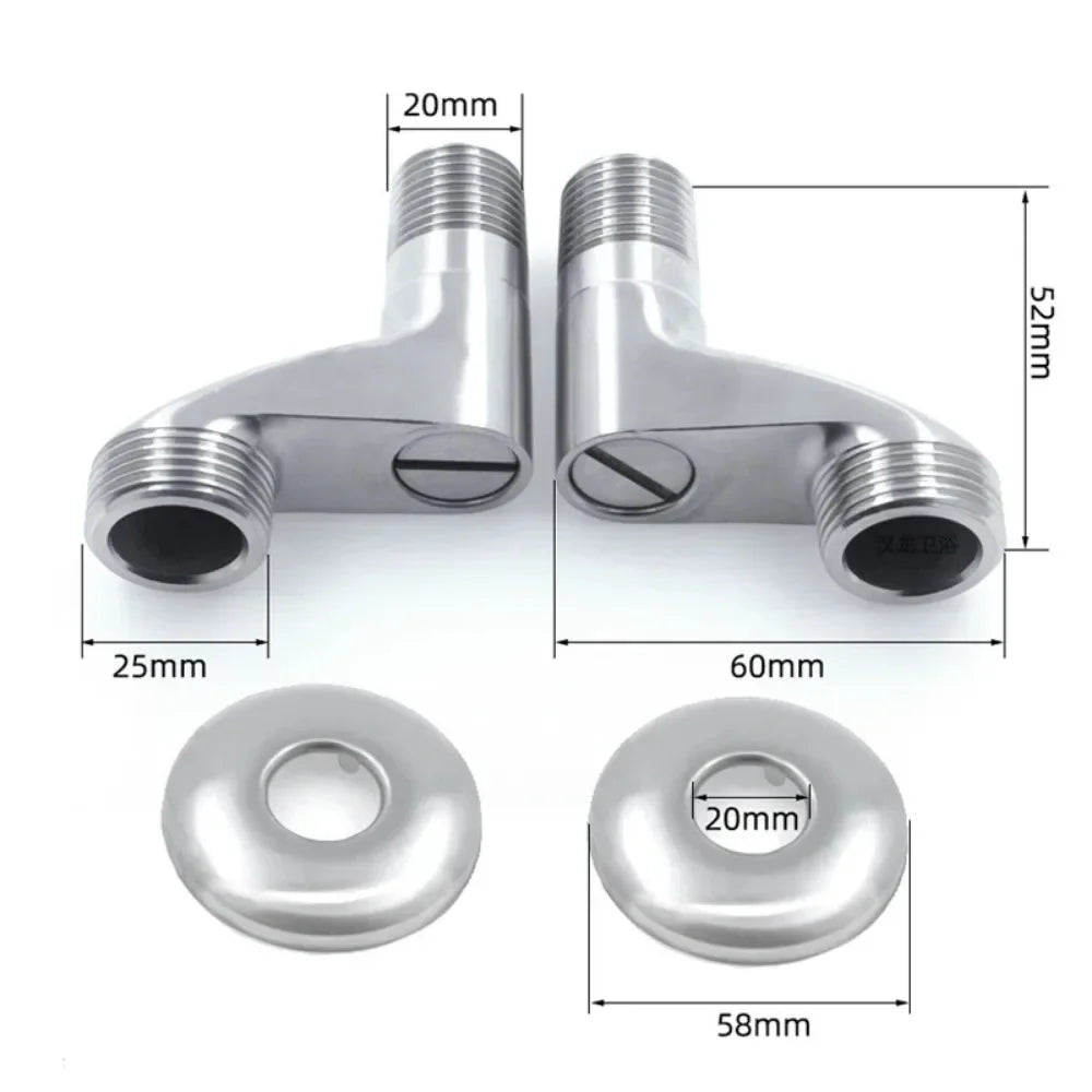 Adjustable Angle Valve Replacement Shower Faucet Adapter Part Stainless Steel Angle Valve Bathroom Corner Foot Accessories