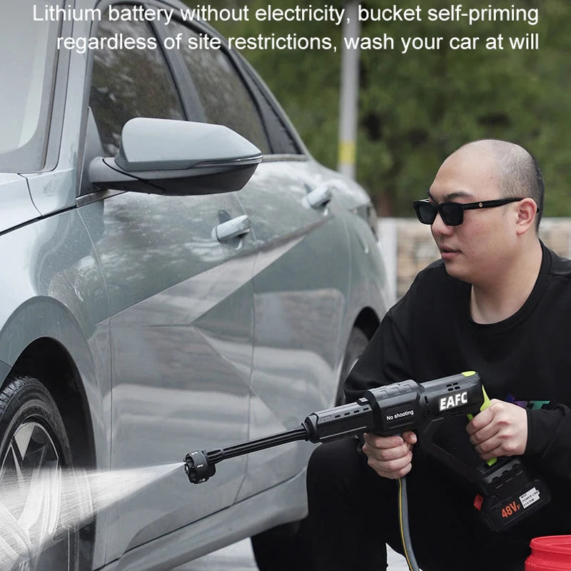 EAFC 100Bar 6 IN 1 Brushless Electric High Pressure Water Gun Garden Cordless Washing Machine for 21V Makita Battery Car Washe