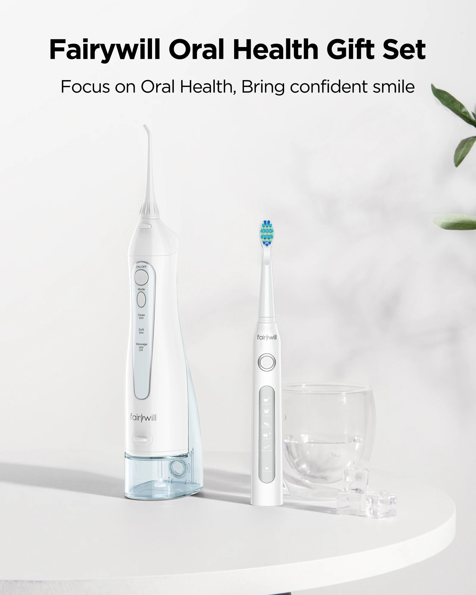 Fairywill Portable Dental Water Flosser Oral Irrigator USB Rechargeable Water Floss Jet Tooth Pick 7Tips 300ml Mouth washing ma