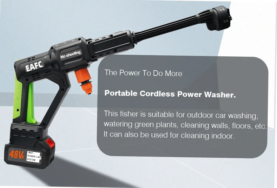 EAFC 100Bar 6 IN 1 Brushless Electric High Pressure Water Gun Garden Cordless Washing Machine for 21V Makita Battery Car Washe