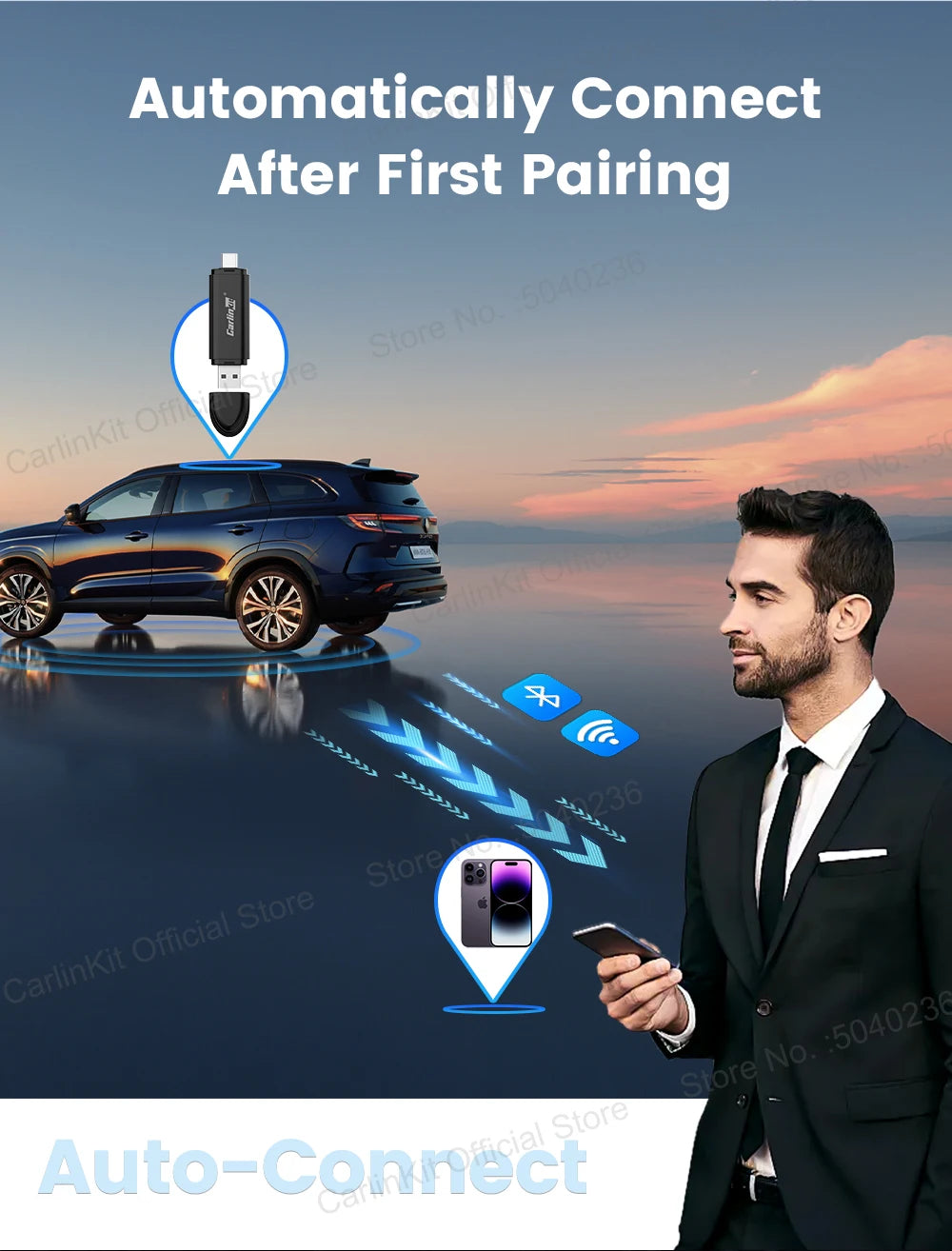 CarlinKit Mini 5 SE Wired To Wireless CarPlay Adapter 5Ghz WiFI Bluetooth Auto-Connect Online Upgrade Easy Setup Smart Car Box