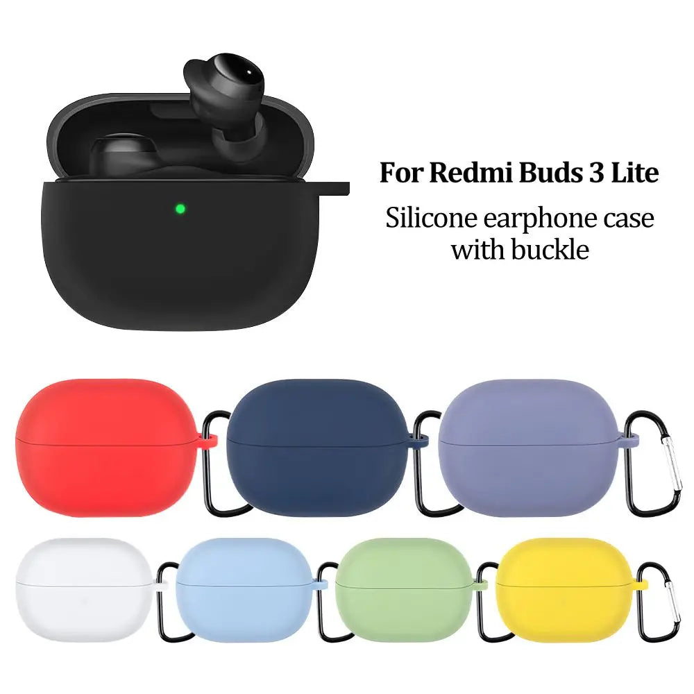 Liquid Silicone protective Case For Xiaomi Redmi Buds 3 Lite Cover Candy Color Soft Thin earphone cover For Redmi Buds3 Lite set