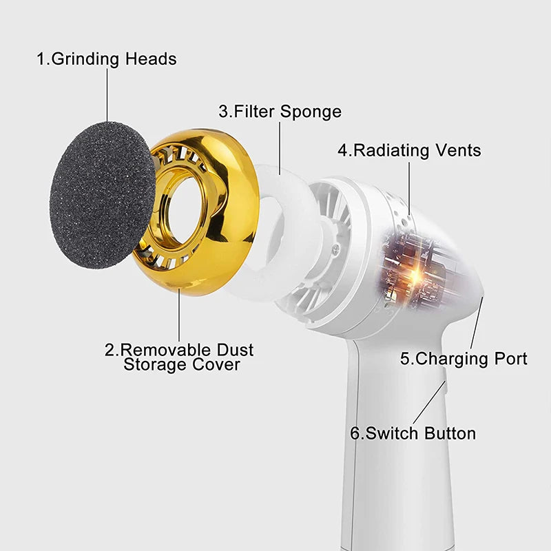 Pedicure Machine Callus Remover Pedicure Tools Professional Foot Dead Skin Remover Foot Grinder Electric Foot Grinder Elec