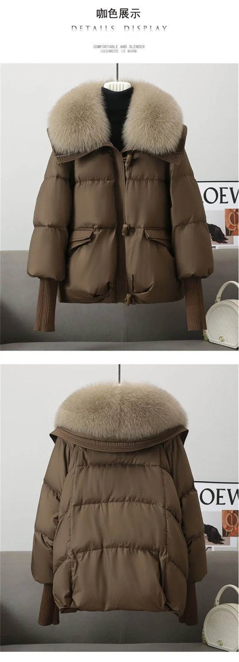2024 Winter New Short Down Cotton Jacket Women Korean Loose Cotton Jacket Women, Oversized Wool Collar, Thickened Cotton Coat