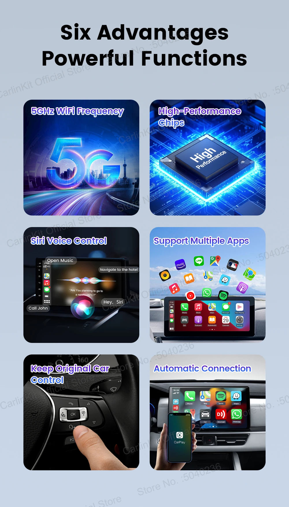 CarlinKit Mini 5 SE Wired To Wireless CarPlay Adapter 5Ghz WiFI Bluetooth Auto-Connect Online Upgrade Easy Setup Smart Car Box