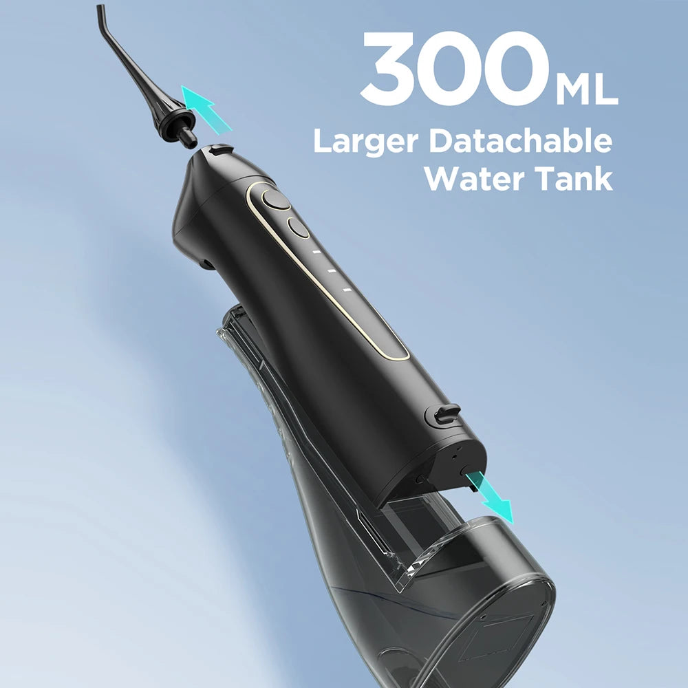 Fairywill Portable Dental Water Flosser Oral Irrigator USB Rechargeable Water Floss Jet Tooth Pick 7Tips 300ml Mouth washing ma