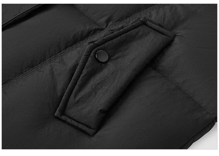 Semir Down Jacket Women Long Length Hooded Black Coat 2025 Winter New Loose Outerwear Fashion Women's down coat